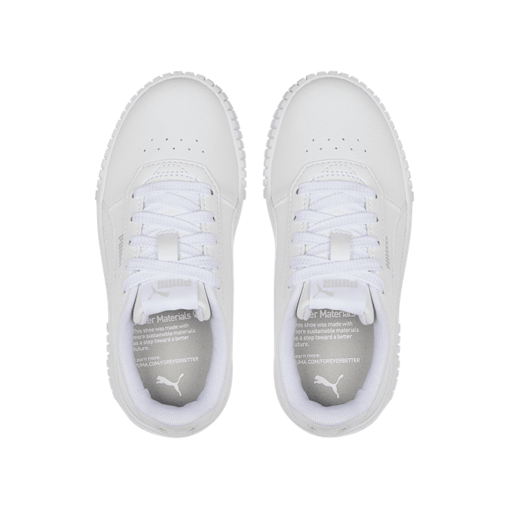 PUMA Carina 2.0 Sneakers in White/Silver (PS) Angle 2