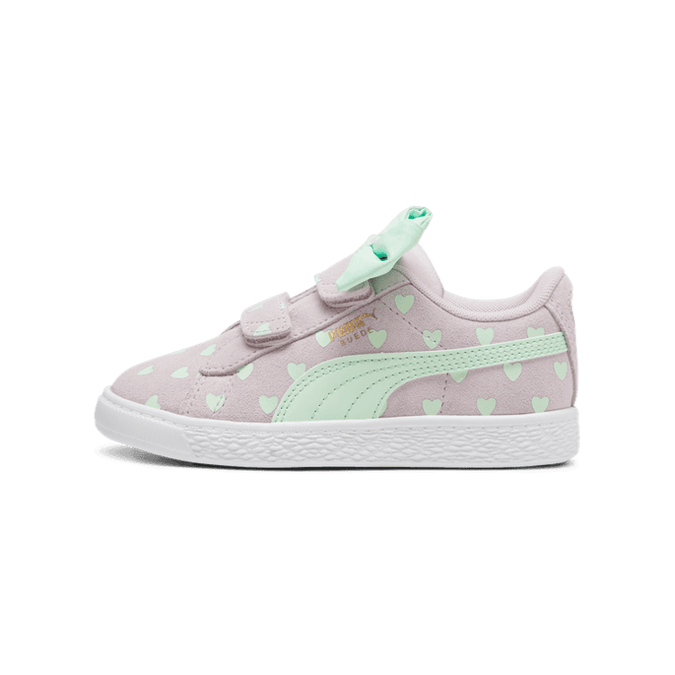 Puma Suede Classic Re-Bow Little Kid 'Hearts - Grape Mist' Angle 1
