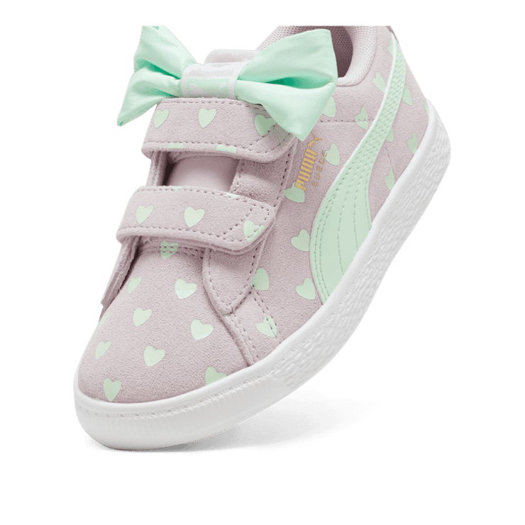 Puma Suede Classic Re-Bow Little Kid 'Hearts - Grape Mist' Angle 2