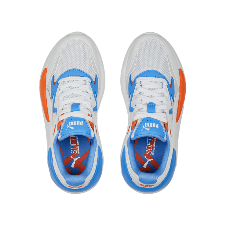 PUMA X-Ray Speed Future U Sneakers in White/Dusky Blue (GS) Angle 2