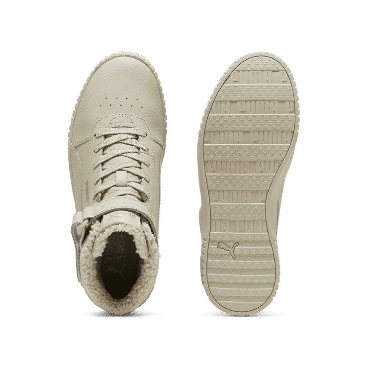 PUMA Carina 2.0 Mid Winter Sneakers in Desert Dust/Gold Angle 0