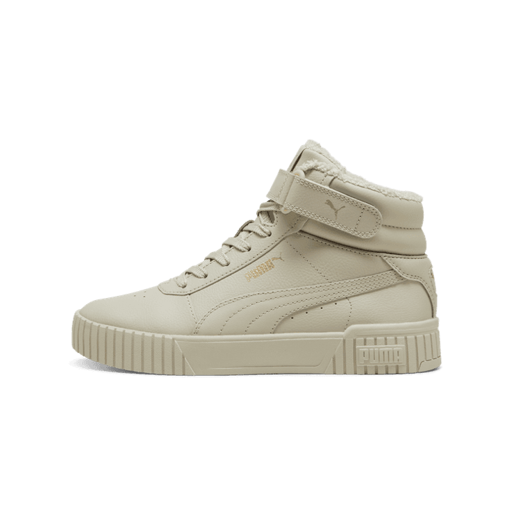 PUMA Carina 2.0 Mid Winter Sneakers in Desert Dust/Gold Angle 1