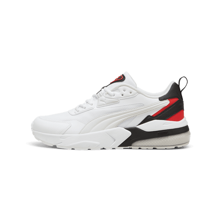 PUMA Vis2K Sneakers in White/Feather Grey/For All Time Red Angle 1