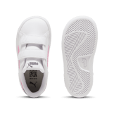 PUMA Smash 3.0 Leather V s' Sneakers in White/Mauved Out/Galactic Grey (TD) Angle 0