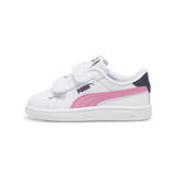PUMA Smash 3.0 Leather V s' Sneakers in White/Mauved Out/Galactic Grey (TD) Angle 1