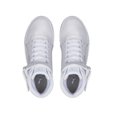 PUMA Carina 2.0 Mid Sneakers in White/Silver Angle 2