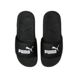 PUMA Cool Cat 2.0 Slides in Black/White Angle 2