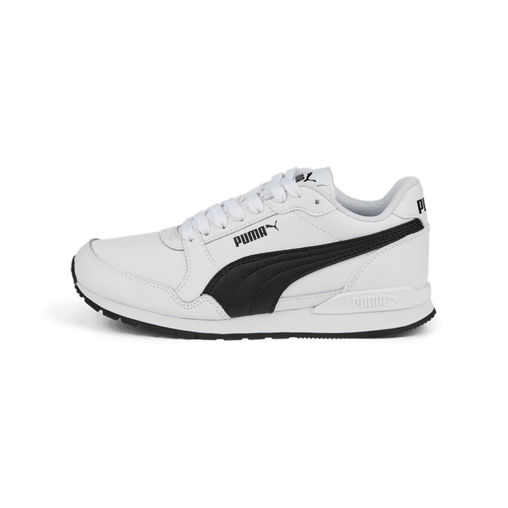 PUMA ST Runner v3 Leather Sneakers Big in White/Black (GS) Angle 1