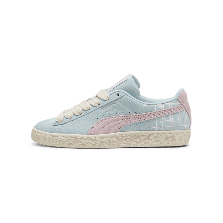 PUMA Suede Brand Love II Sneakers in Turquoise Surf/Grape Mist Angle 1