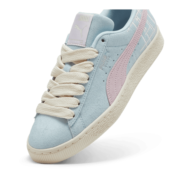 PUMA Suede Brand Love II Sneakers in Turquoise Surf/Grape Mist Angle 2