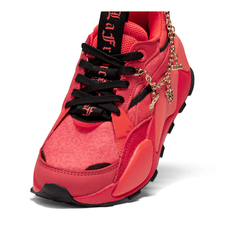 PUMA x LAMELO BALL RS-X Pocket LaFrancÃ© Sneakers in For All Time Red/Dark Orange/Black (GS) Angle 2
