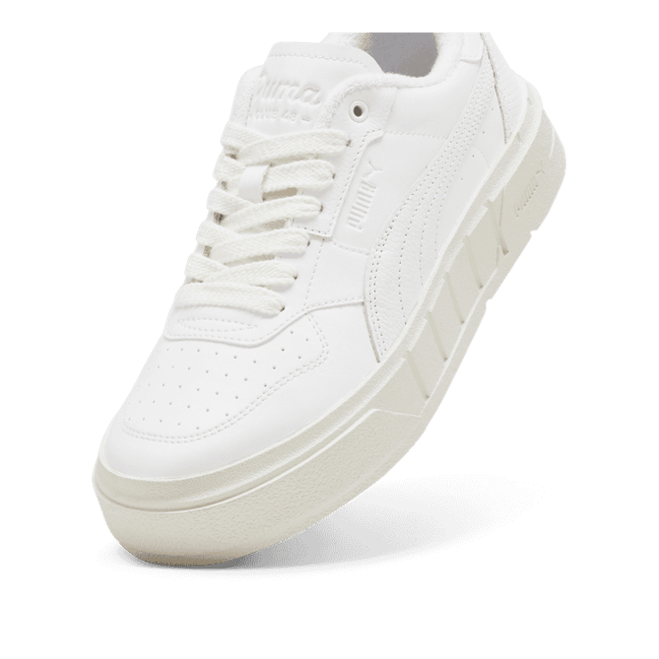 PUMA Cali Court Club 48 Sneakers in White/Warm White Angle 2