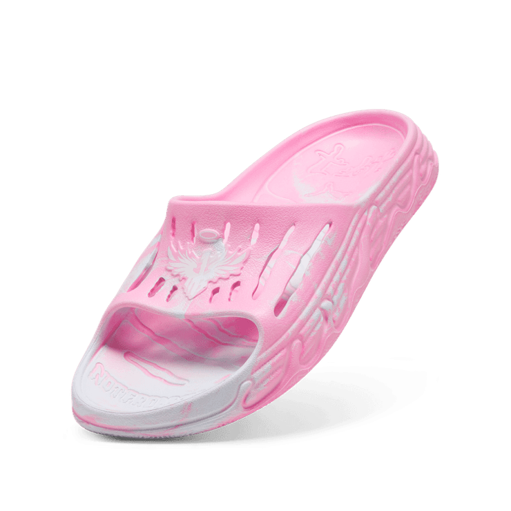 PUMA x LAMELO BALL MB.03 Basketball Slides in Pink Delight/Dewdrop Angle 2