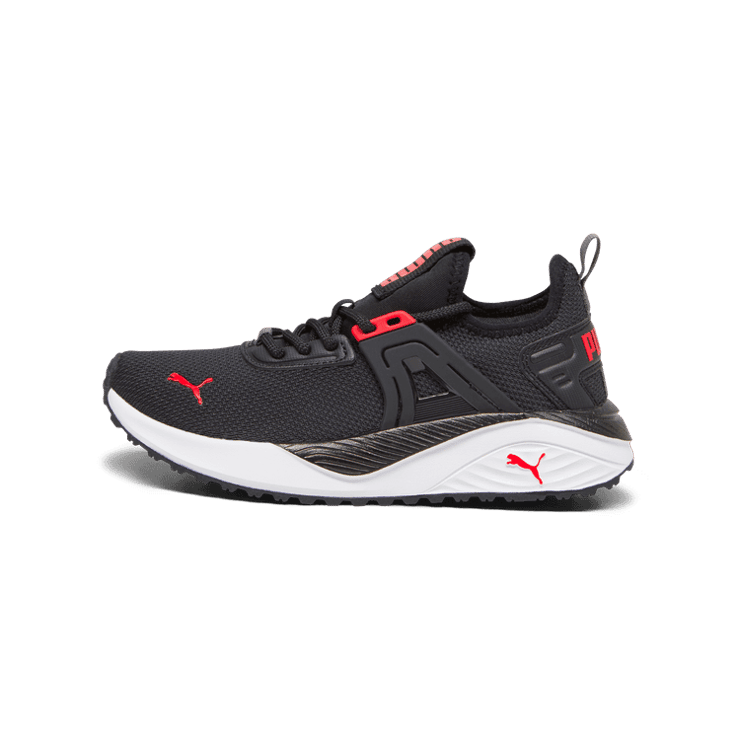 PUMA Pacer 23 Sneakers in Black/For All Time Red (GS) Angle 1