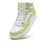 PUMA Rebound LayUP SL Sneakers in White/Pistachio Green/Calming Green Angle 2