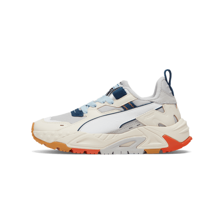 PUMA RS-TRCK Now And Then Sneakers in Cool Light Grey/Alpine Snow/White (GS) Angle 1