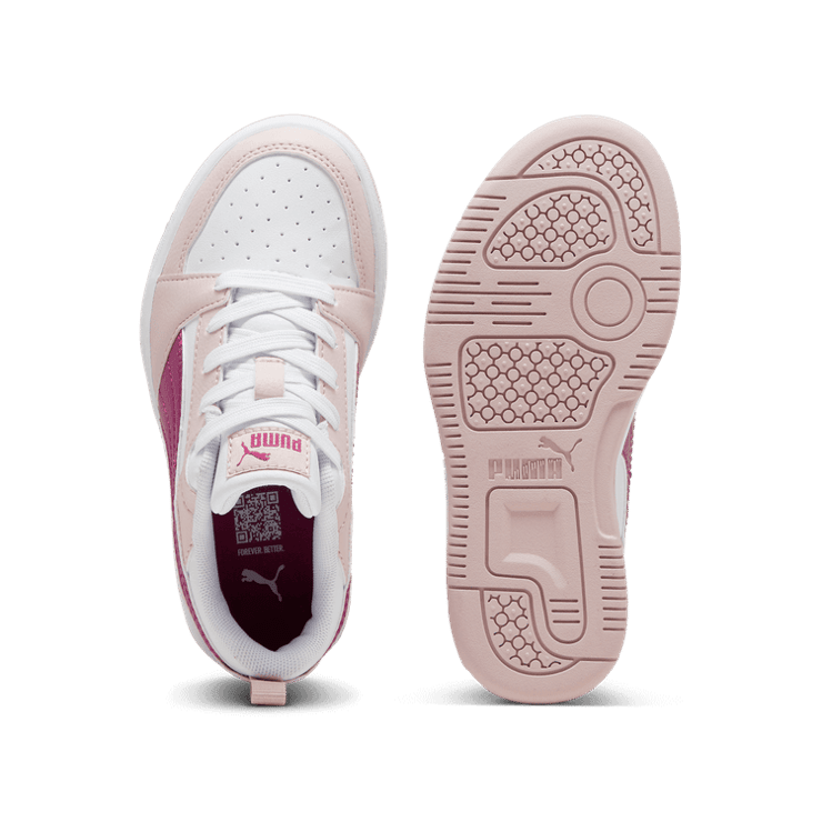 Puma Rebound V6 Low Little Kid 'Mauve Mist Magenta Gleam' Angle 0