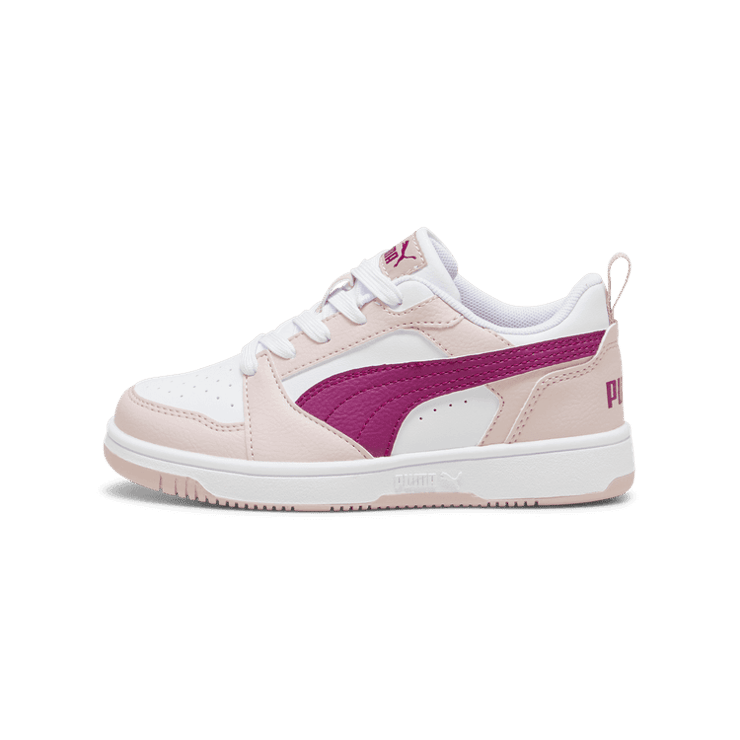 Puma Rebound V6 Low Little Kid 'Mauve Mist Magenta Gleam' Angle 1