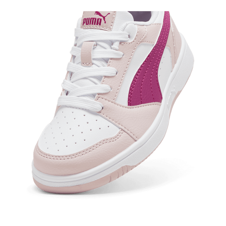 Puma Rebound V6 Low Little Kid 'Mauve Mist Magenta Gleam' Angle 2