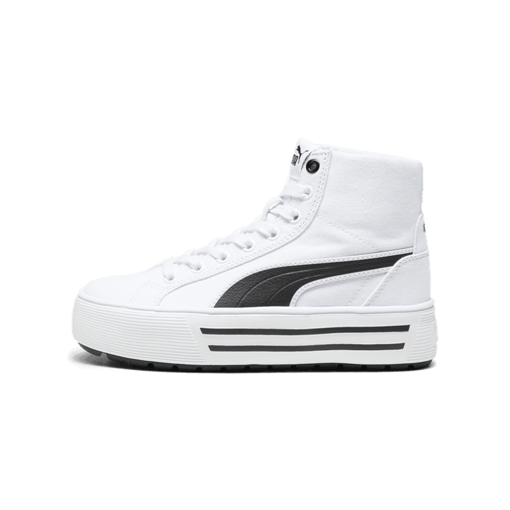 PUMA Kaia 2.0 Mid Sneakers in White/Black (PS) Angle 1