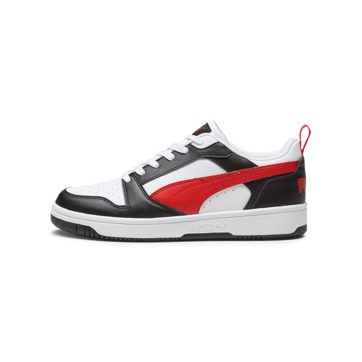 Puma Rebound V6 Low 'White Black Red' Angle 1