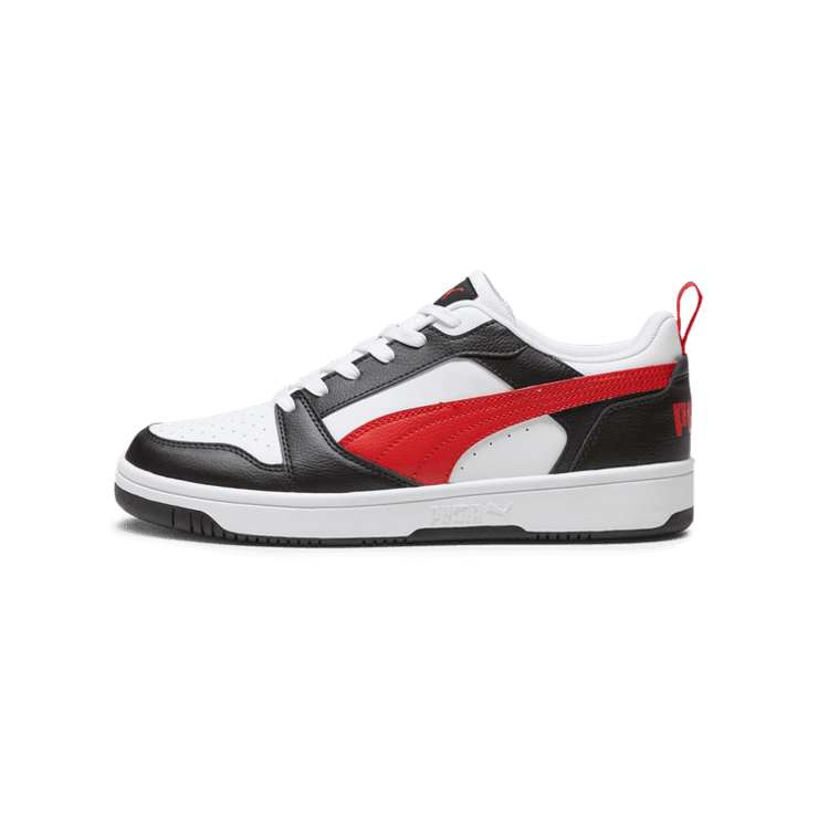 Puma Rebound V6 Low 'White Black Red' Angle 1