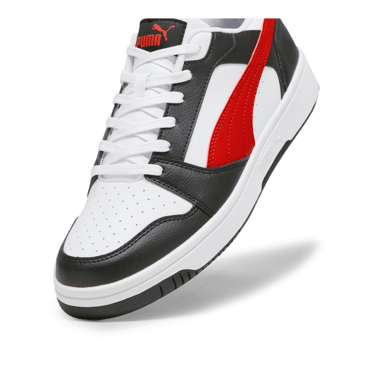 Puma Rebound V6 Low 'White Black Red' Angle 2