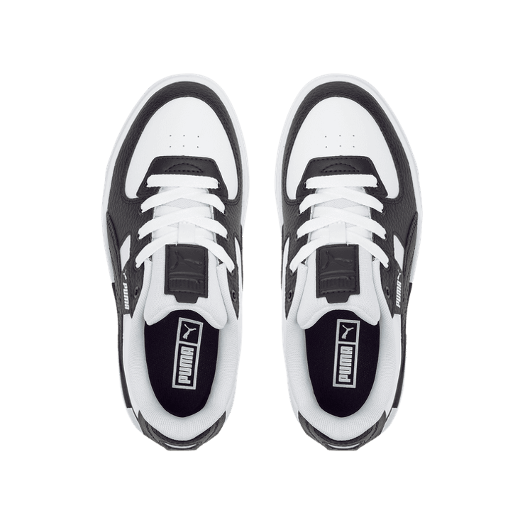 PUMA Cali Dream Leather Sneakers in White/Black (GS) Angle 2