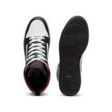 PUMA Rebound Sneakers in White/Black/Intense Red Angle 0