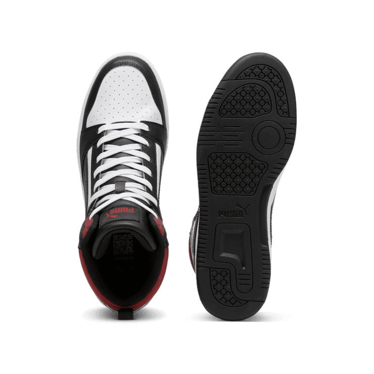 PUMA Rebound Sneakers in White/Black/Intense Red Angle 0