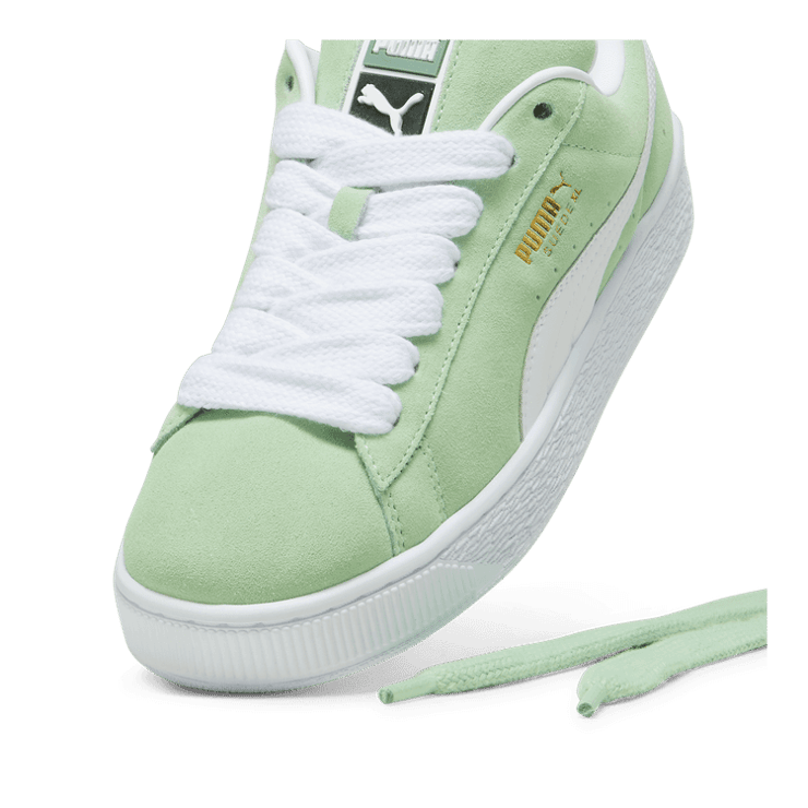 PUMA Suede XL Sneakers in Pure Green/White Angle 2