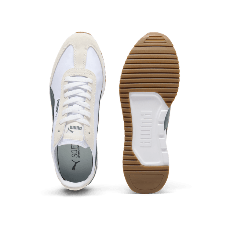 PUMA R78 Wind Nylon Sneakers in White/Glacial Grey/Frosted Ivory Angle 0