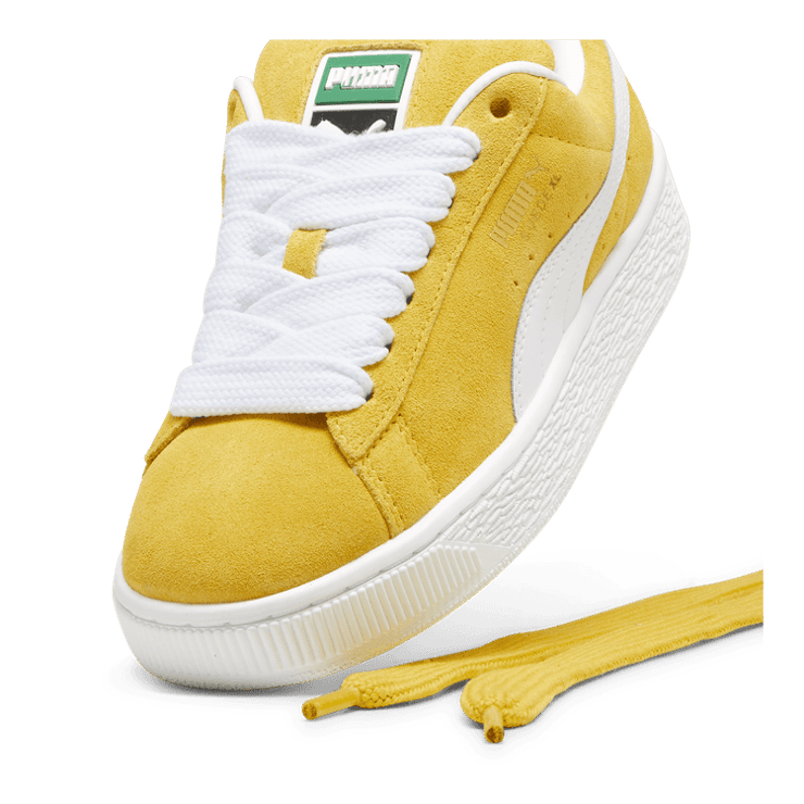 PUMA Suede XL Sneakers in Fresh Pear/White (GS) Angle 2