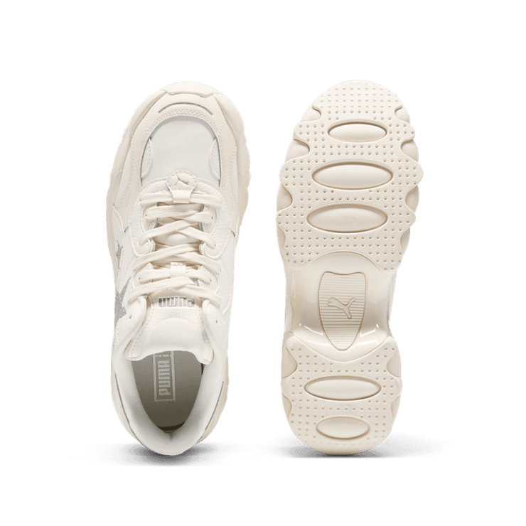 PUMA Pulsar Wedge Star Sneakers in Frosted Ivory/Silver Angle 0