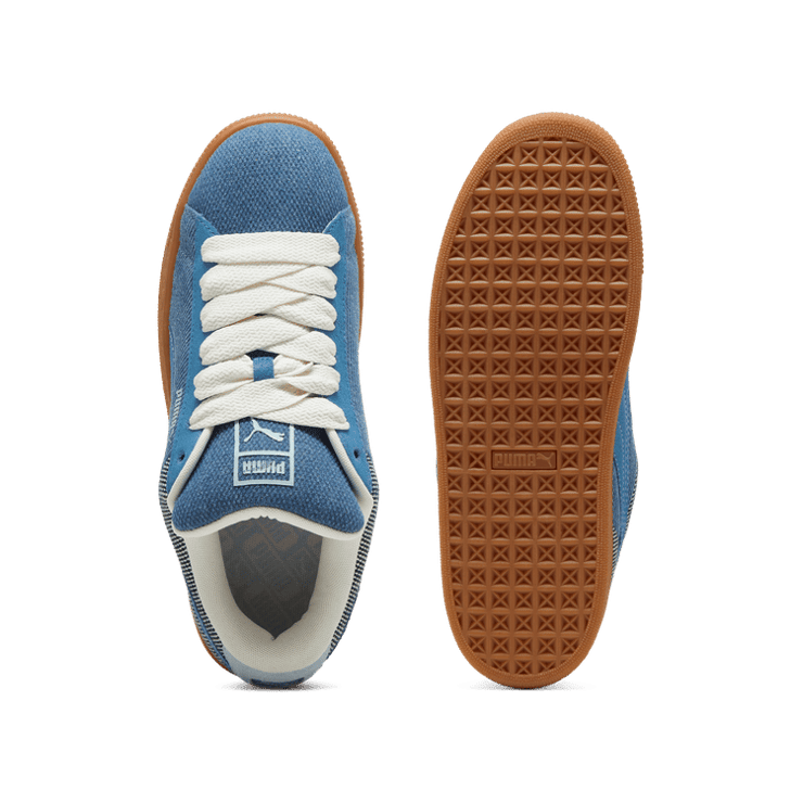 PUMA Suede XL Denim Sneakers in Blue Horizon/Grey Skies Angle 0