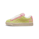 PUMA Suede XL Skater Bloom Sneakers in Lime Sheen/Mauved Out (GS) Angle 1