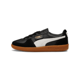 PUMA Palermo Leather Sneakers in Black/Feather Grey/Gum Angle 1