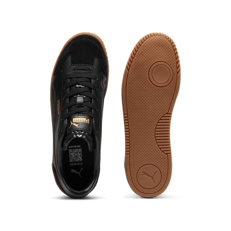PUMA Club 5v5 Lux Sneakers in Black/Gold Angle 0