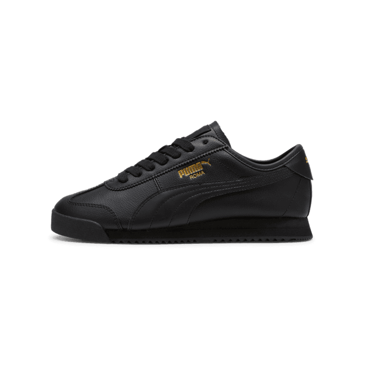 PUMA Roma 68 Revival Sneakers in Black/Team Gold Angle 1