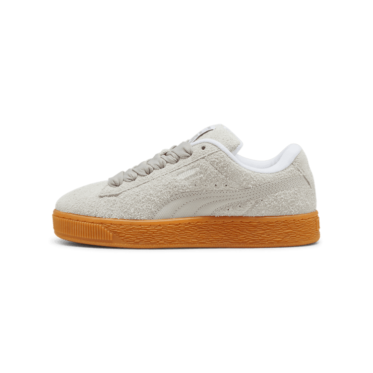 PUMA Suede XL Hairy Sneakers Women in Feather Grey/Gum Angle 1
