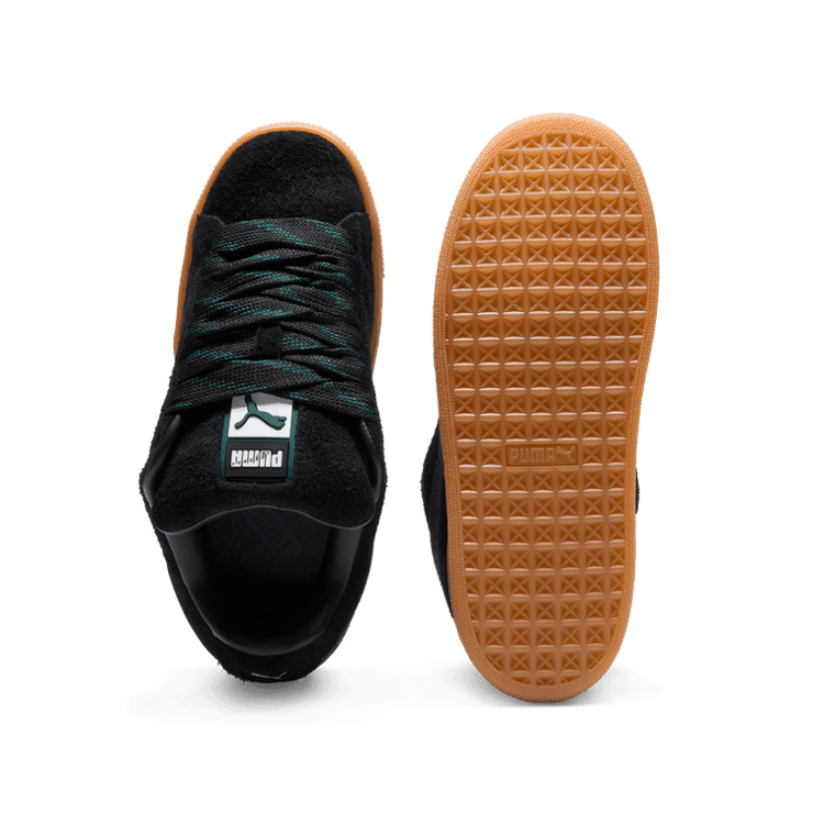 PUMA Suede XL Flecked Sneakers in Black/Ponderosa Pine/Gum Angle 0