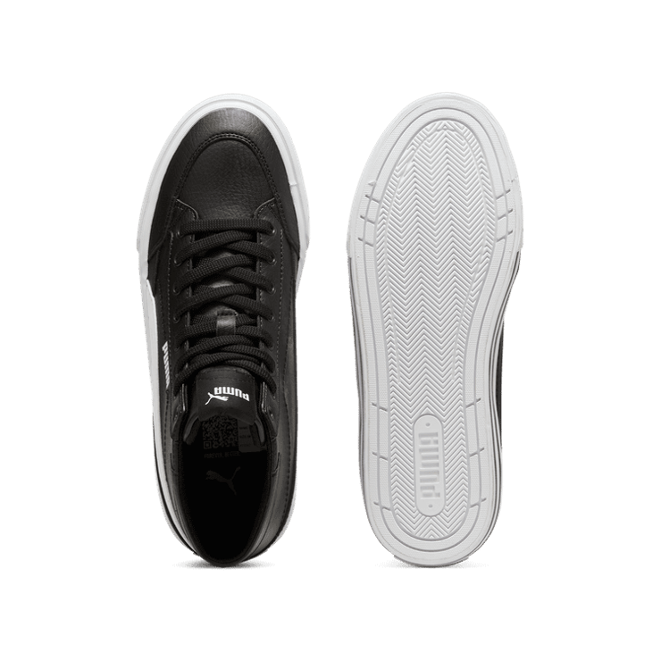 PUMA Court Classic Vulc Mid Sneakers in Black/White Angle 0