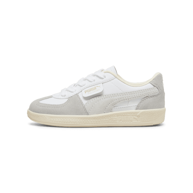 PUMA Palermo Leather Sneakers in White/Cool Light Grey/Sugared Almond (PS) Angle 1
