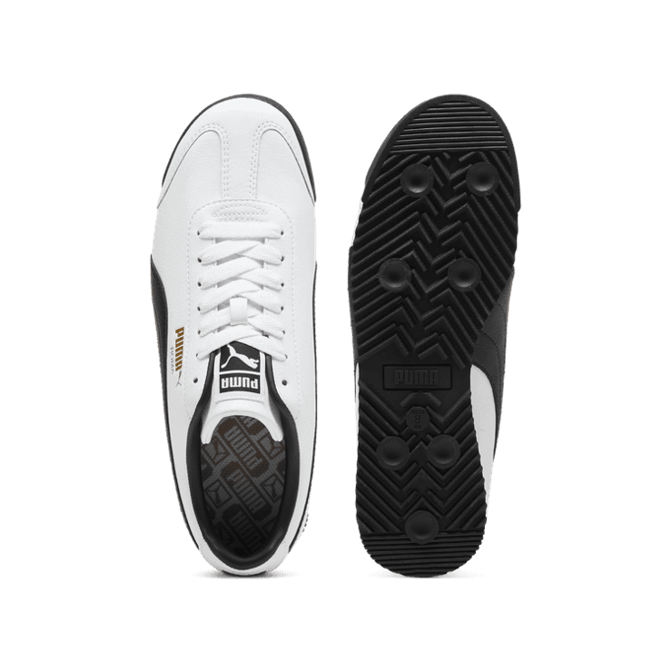 PUMA Roma 24 Sneakers in White/Black/Team Gold Angle 0