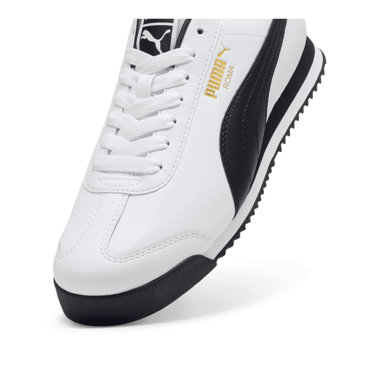 PUMA Roma 24 Sneakers in White/Black/Team Gold Angle 2