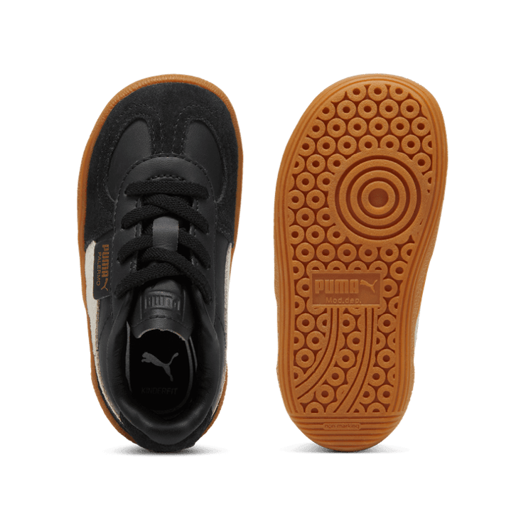 PUMA Palermo Leather s' Sneakers in Black/Feather Grey/Gum (TD) Angle 0