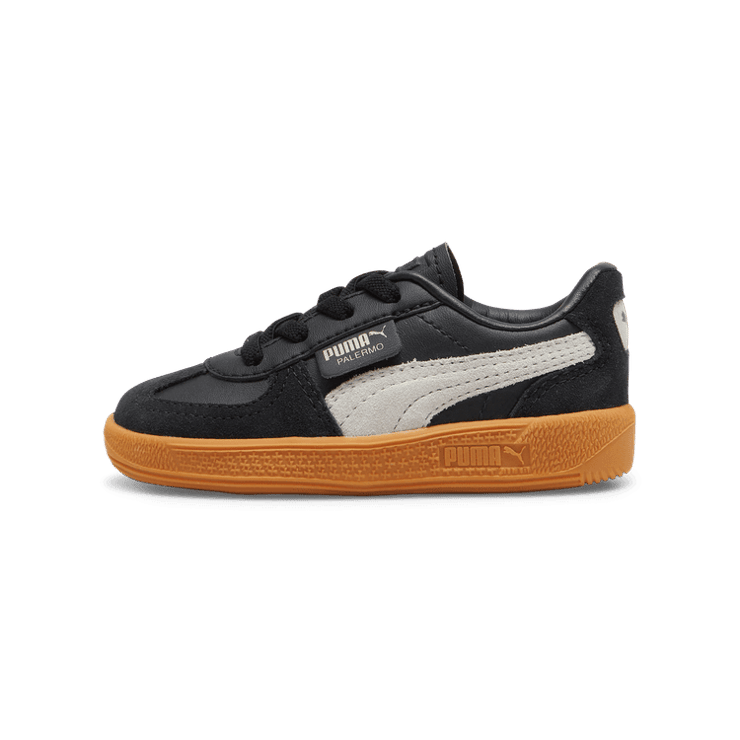 PUMA Palermo Leather s' Sneakers in Black/Feather Grey/Gum (TD) Angle 1