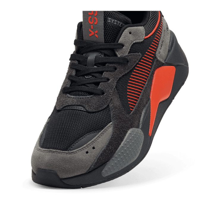 PUMA RS-X Heritage Sneakers in Black/Redmazing Angle 2