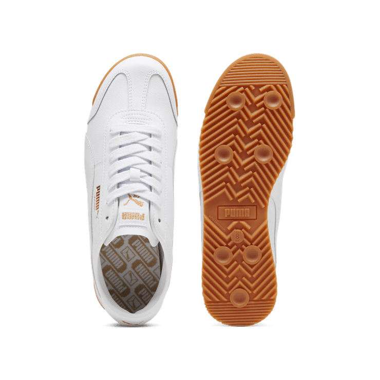 PUMA Roma 68 Revival Sneakers in White/Warm White/Gum Angle 0