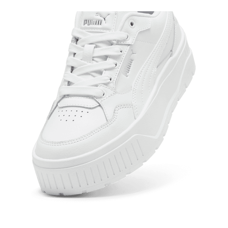 PUMA Karmen II Idol Sneakers in White/Silver Angle 2